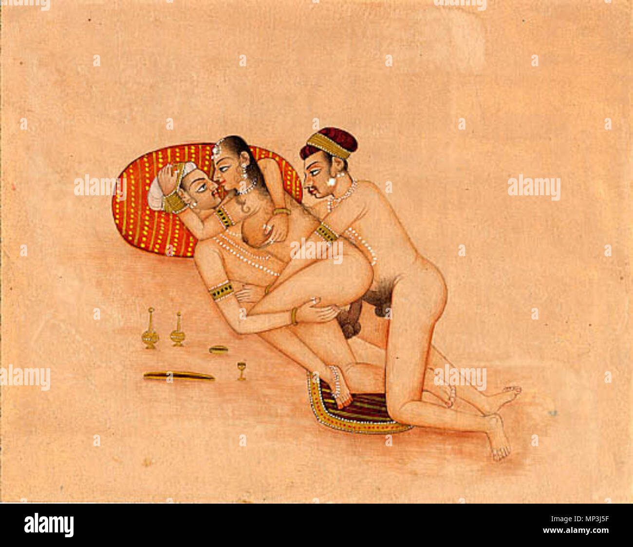 . Kama Sutra illustration. 19th Century?. Unknown 756 KamaSutra37 Stock Photo