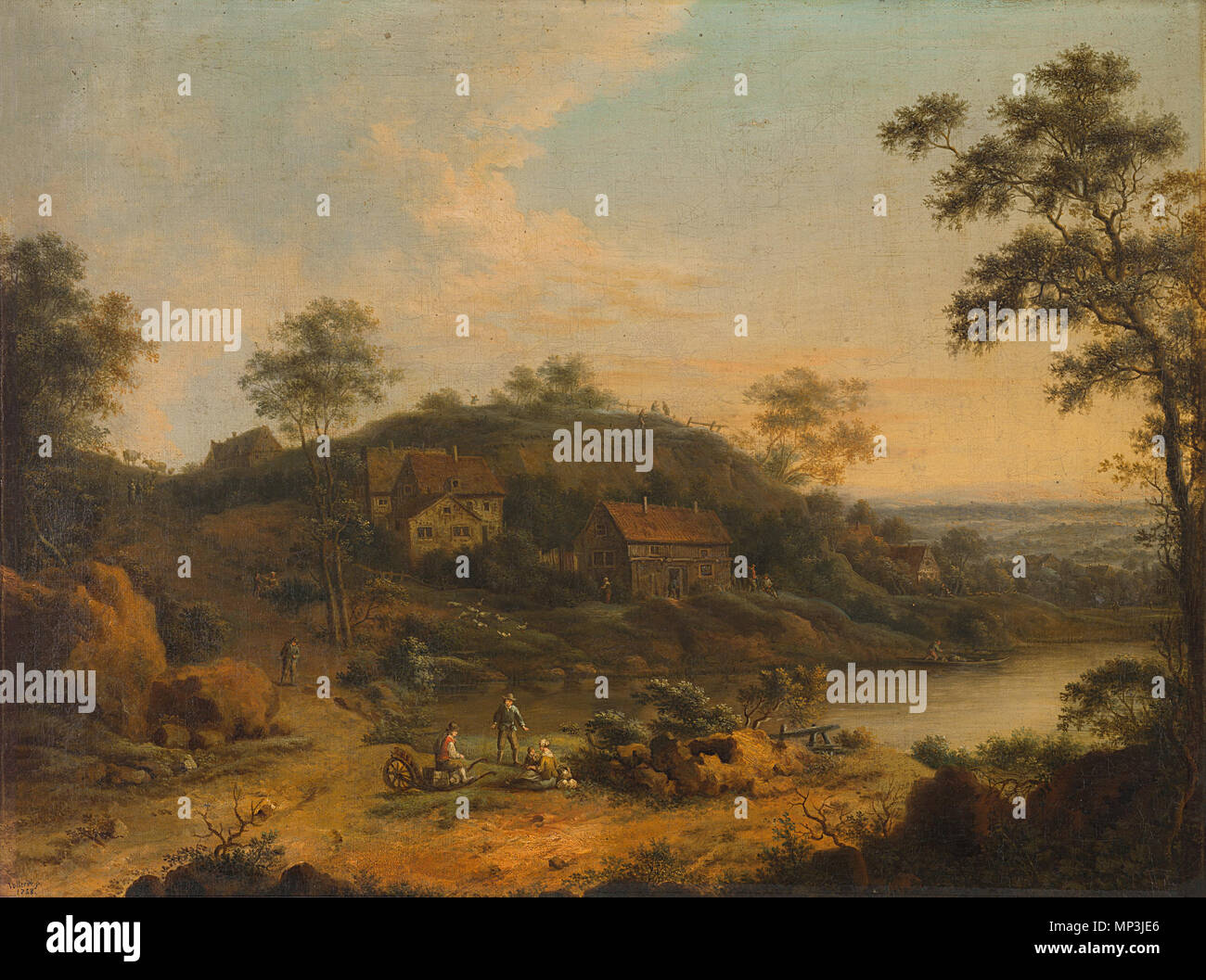 . Español: Paisaje, óleo sobre lienzo, 38 x 51 cm, Madrid, Museo del Prado . 1758. Johann Christian Vollerdt 1244 Vollerdt-paisaje-prado Stock Photo