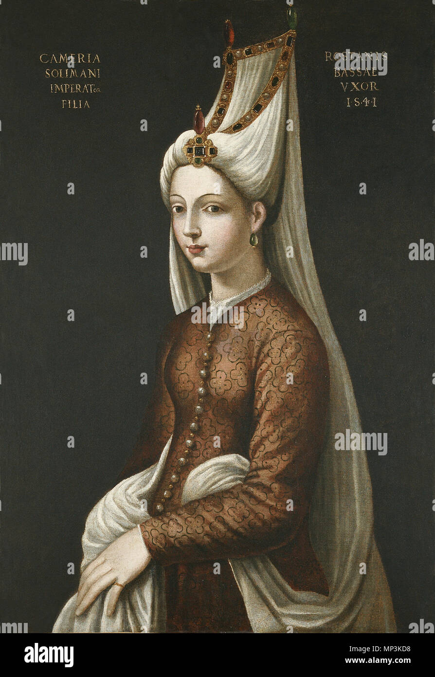 Portrait Of Cameria, Daughter of The Emperor Soliman, 1541After Cristofano dell Altissimo (1530-1605)Italian SchoolOil on canvas, 98.5 x 67.8 cm (38¾ x 26¾ in)Frame 117 x 87 x 8 cm (46 x 34¼ x 3¼ in)Inv. No. 102 Portrait Of Cameria, Daughter of The Emperor Soliman, 1541 1291 İmparator Süleyman’ın Kızı Cameria (Mihrimah Sultan) Stock Photo