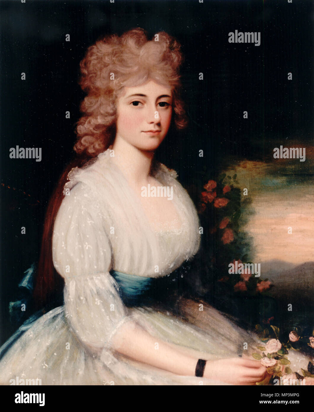 . 日本語: エドワード・サベージ作1794年。アメリカ合衆国6代大統領ジョン・クインシー・アダムズの夫人ルイーザの肖像画。 . 1794. Edward Savage 825 Louisa Catherine Adams Stock Photo