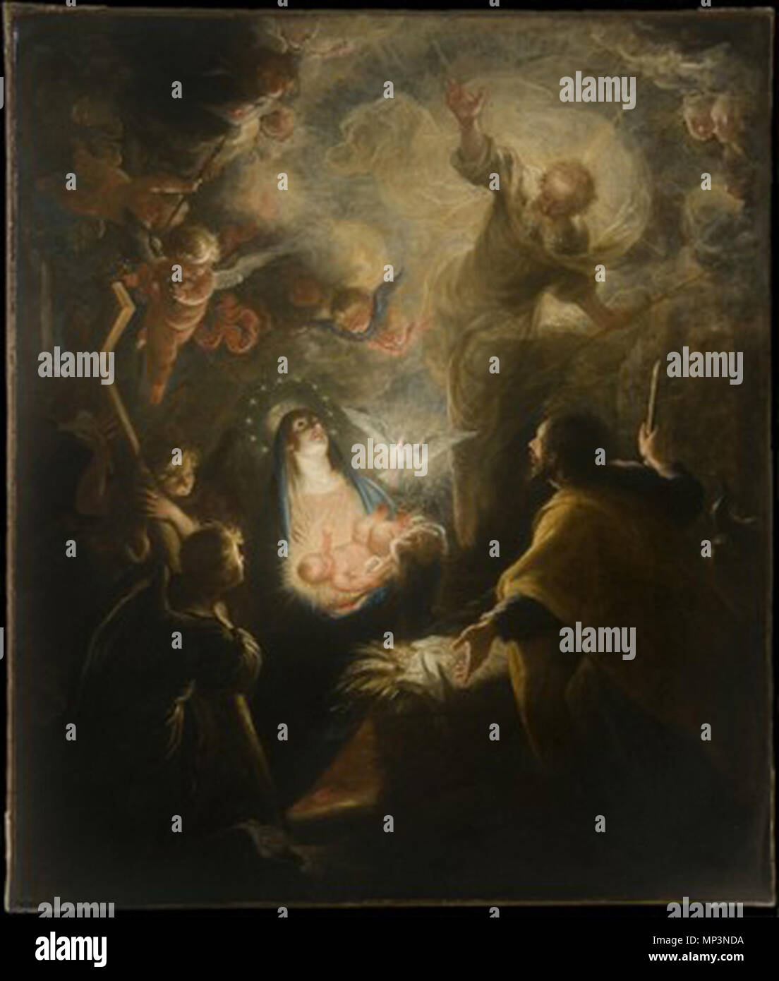 . Español: Natividad, óleo sobre lienzo, 140 x 120 cm, Londres, Galería Dereck Johns . 17th century. Mateo Cerezo 874 Mateo cerezo-natividad Stock Photo