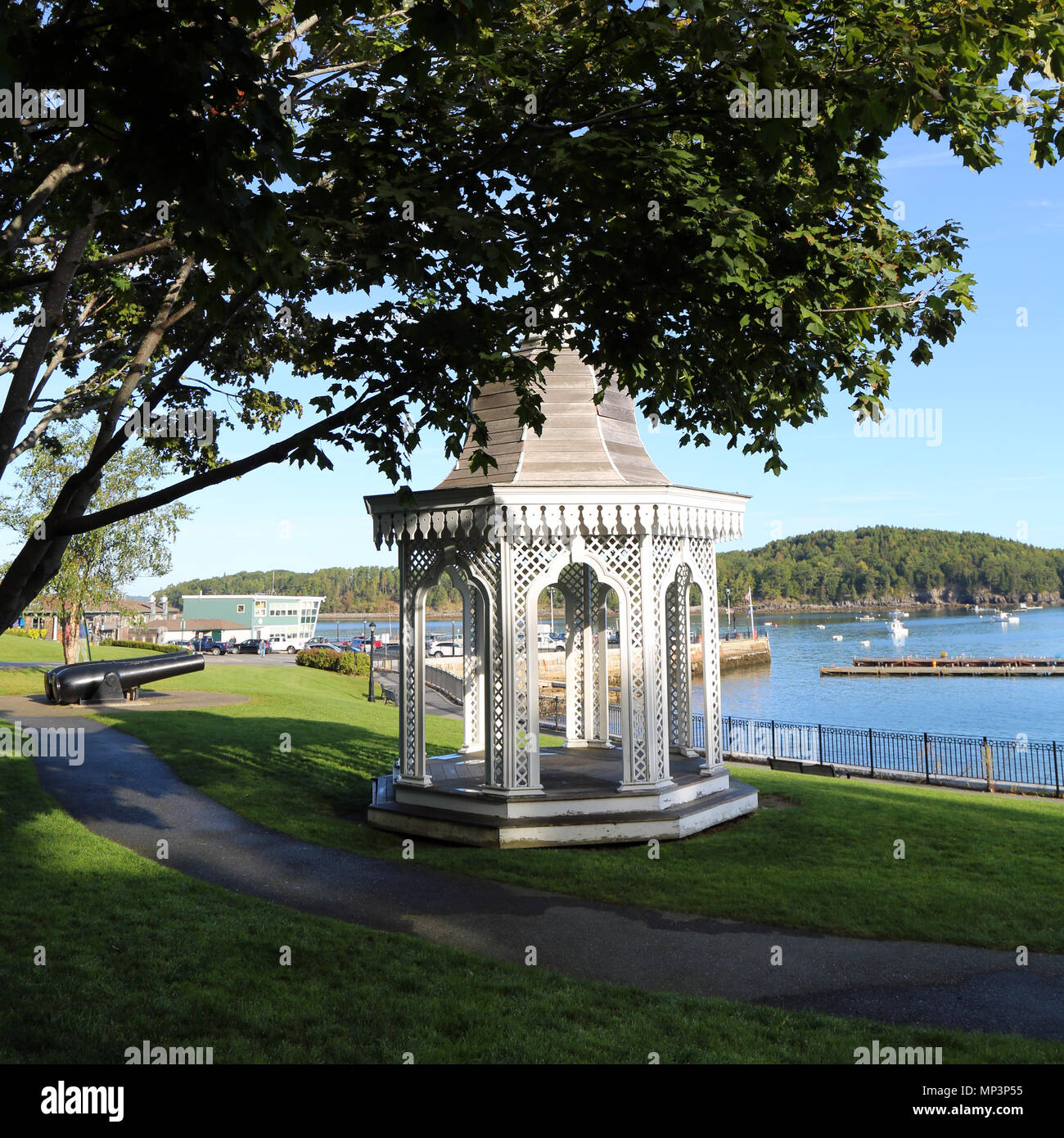 Bar Harbor Gazebo, Maine Stock Photo Alamy