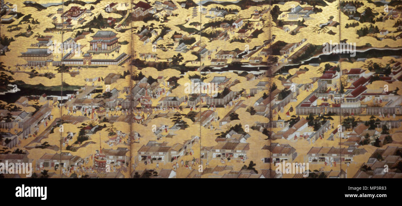 English Scenes In And Around The Capital Shokoji Takaoka Toyama Japan 日本語 紙本金地著色洛中洛外図 六曲屏風 Momoyama Period 1568 1603 Anonymous Momoyama Period Artist 1099 Scenes In And Around The Capital Shokoji Takaoka 2 Stock Photo