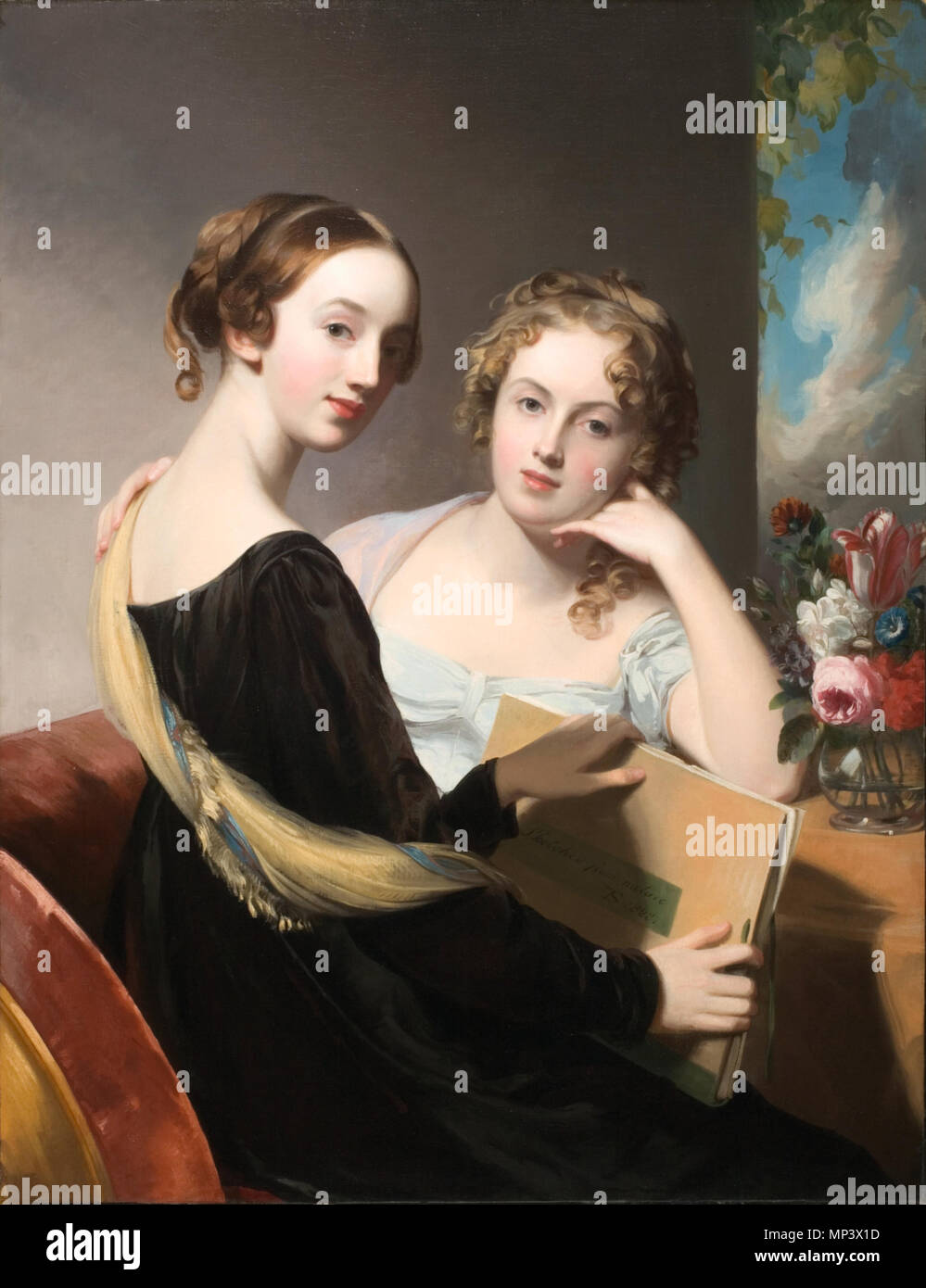 Photographer: S.Oliver Editor: T.Olinger Department: Art of the Middle East   Portrait of the Misses Mary and Emily McEuen   1823.   1190 Thomas Sully Portrait of the Misses Mary and Emily McEuen LACMA M2008 222 2 Stock Photo