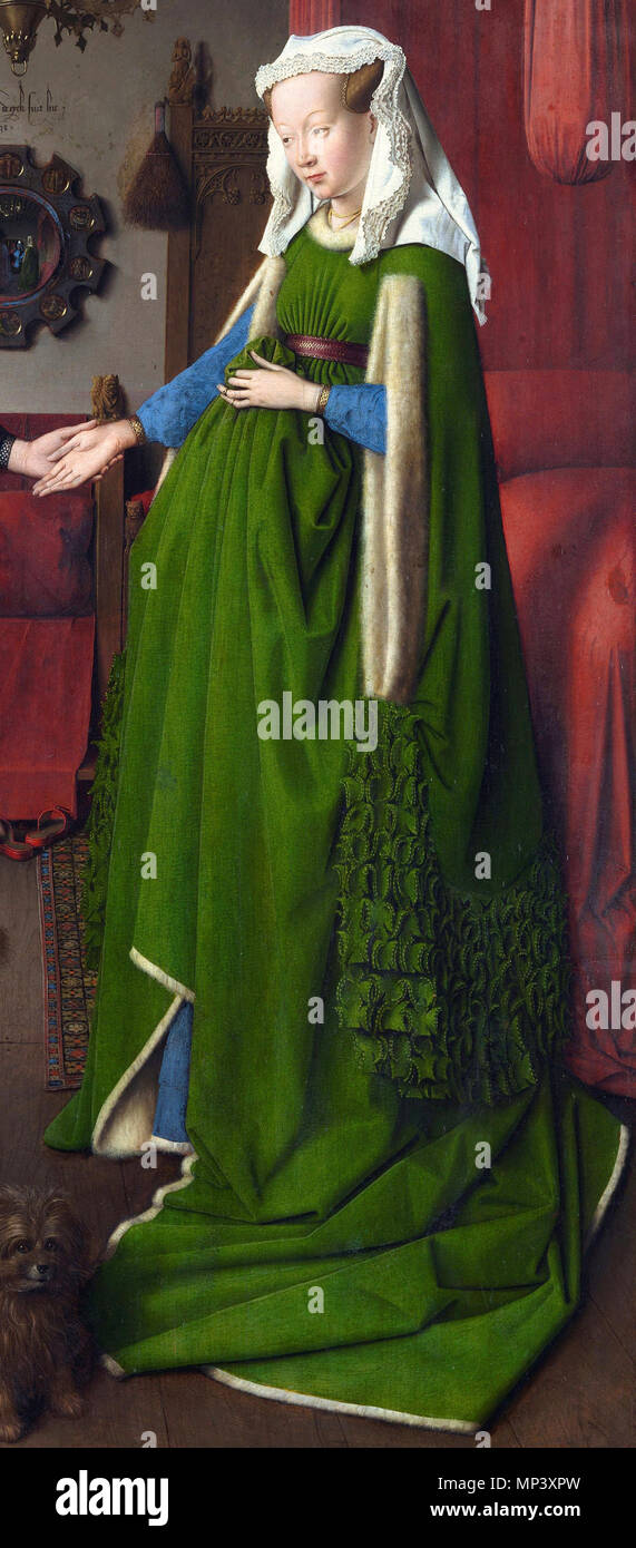 Portrait of Giovanni Arnolfini and his Wife (detail)  1434.   703 Jan van Eyck - Portrait of Giovanni Arnolfini and his Wife (detail) - WGA7692 Stock Photo