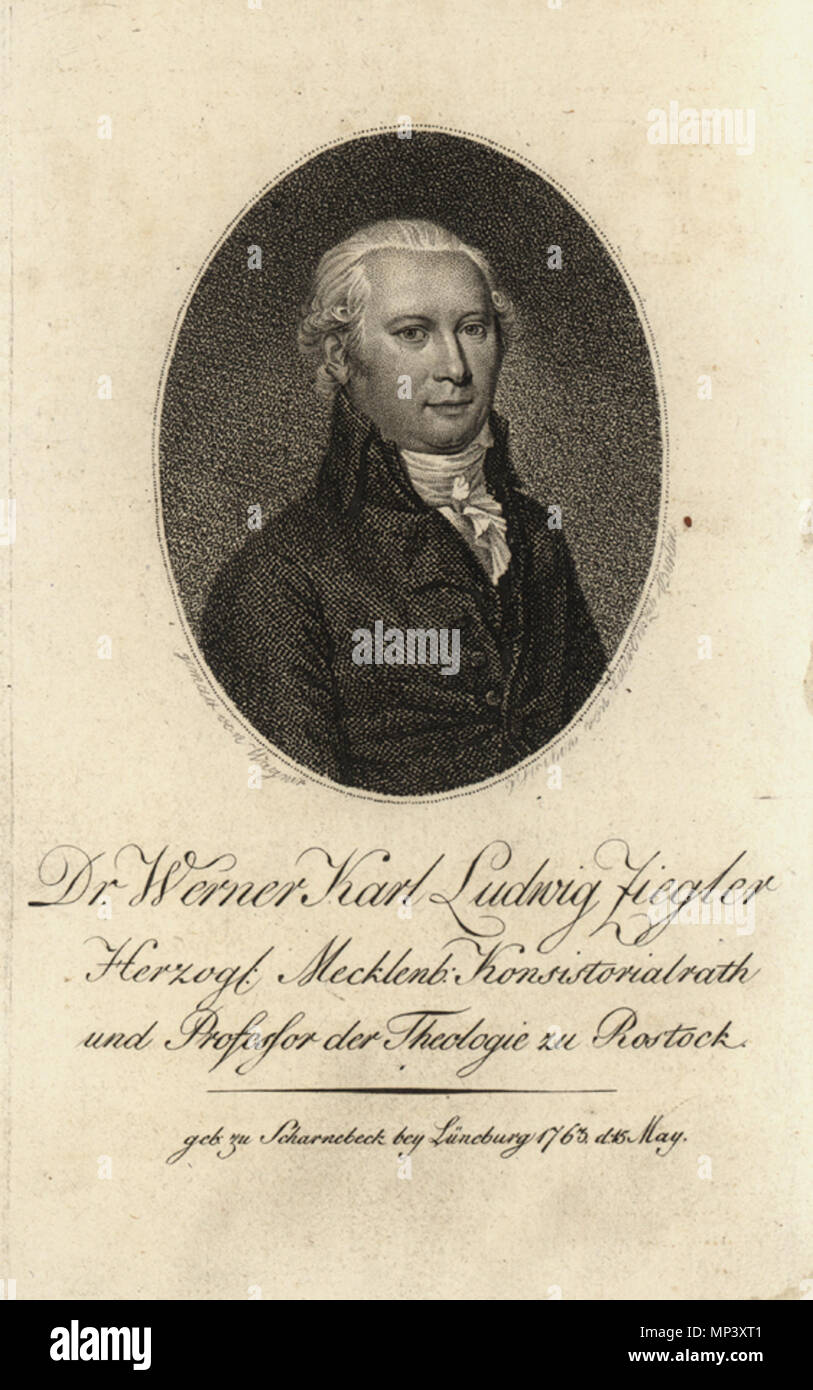 .  Deutsch: Porträt des Theologen Werner Karl Ludwig Ziegler (1763-1809) . 1805.   1255 Werner Karl Ludwig Ziegler Stock Photo