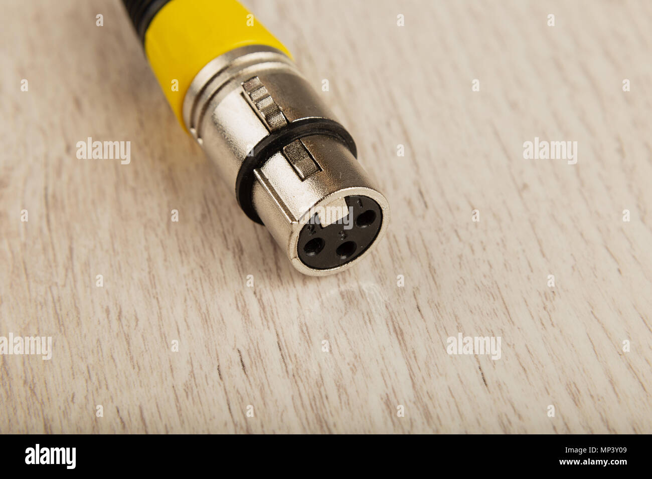 Female XLR connector for microphone connection Stock Photo Alamy
