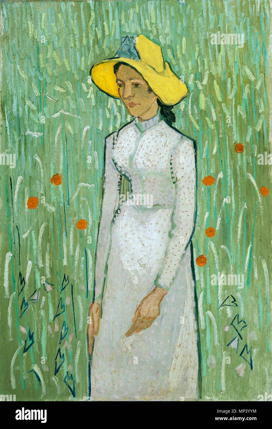 Vincent van Gogh (Dutch, 1853 - 1890 ), Girl in White, 1890, oil on canvas, Chester Dale Collection    English: Girl in White Français : Fille en Blanc Nederlands: Meisje in Wit   1890.   1238 Vincent van Gogh - Meisje in Wit Stock Photo