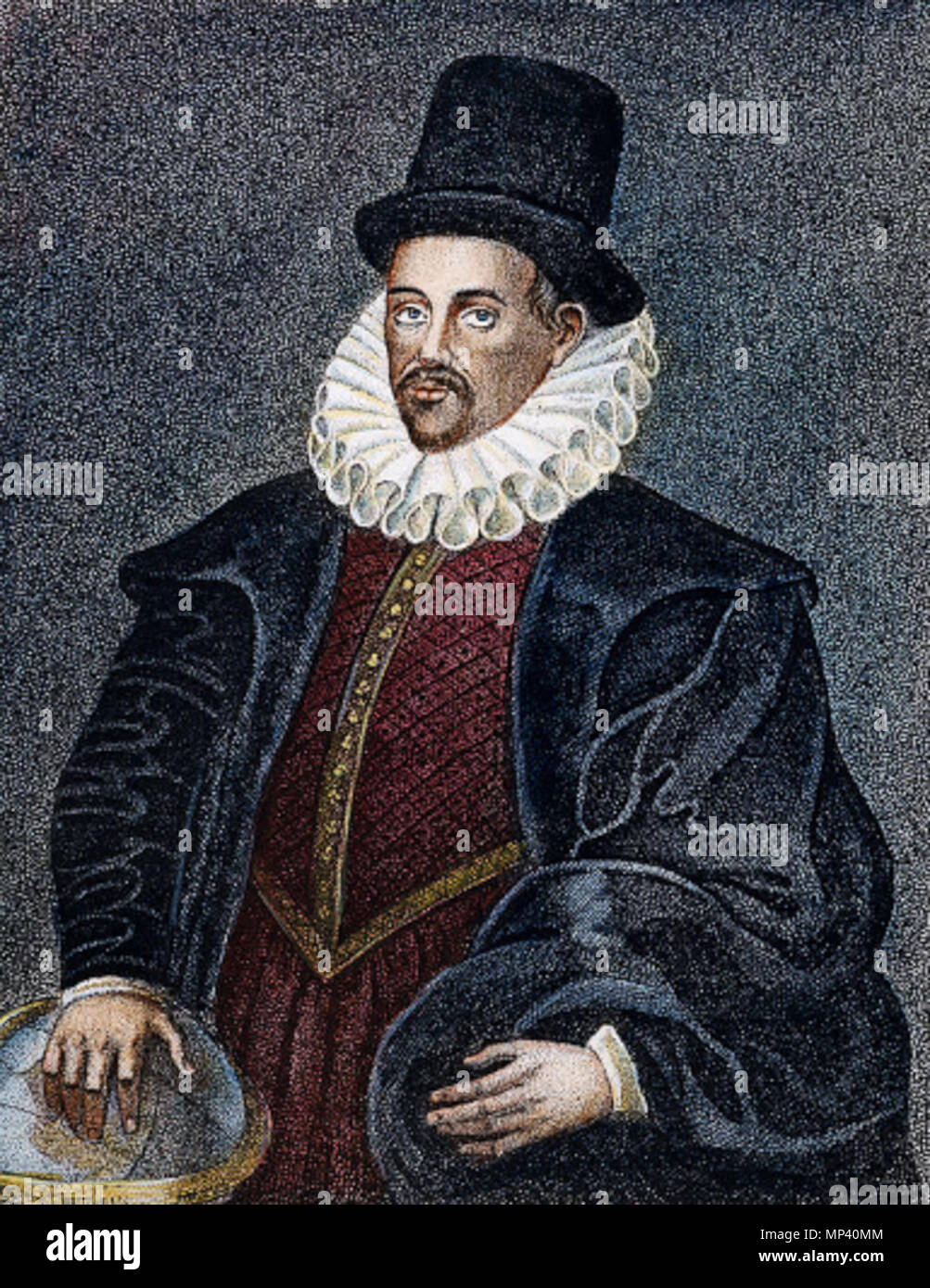 . Painting of William Gilbert (1544 - 1603) . 16th century. Granger 1265 William Gilbert Stock Photo