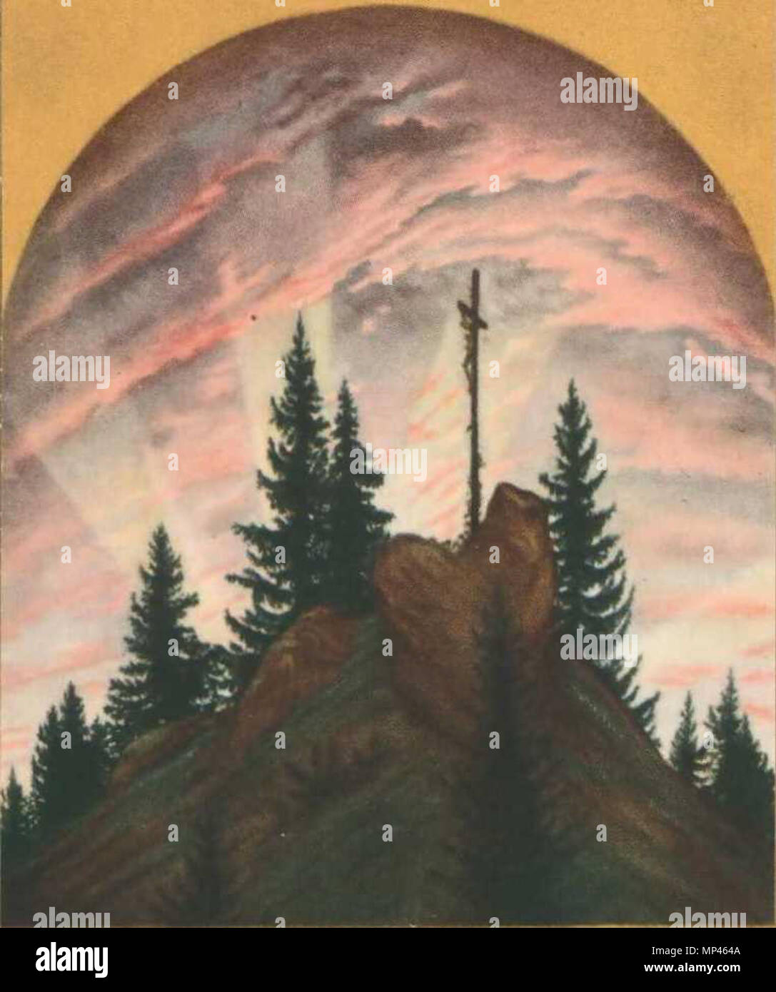 Das Kreuz im Gebirge (Tetschener Altar) 1807. 1163 Teekanne Meisterwerke Dresden 35 Stock Photo