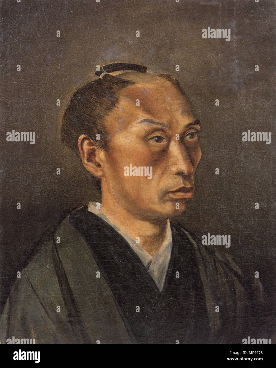 English Self Portrait With Topknot By Takahashi Yuichi Kasama Nichido Museum Of Art Kasama Ibaraki Japan 日本語 丁髷姿の自画像 高橋由一筆 Between 16 And 1867 Takahashi Yuichi 18 14 1110 Self Portrait With Topknot By