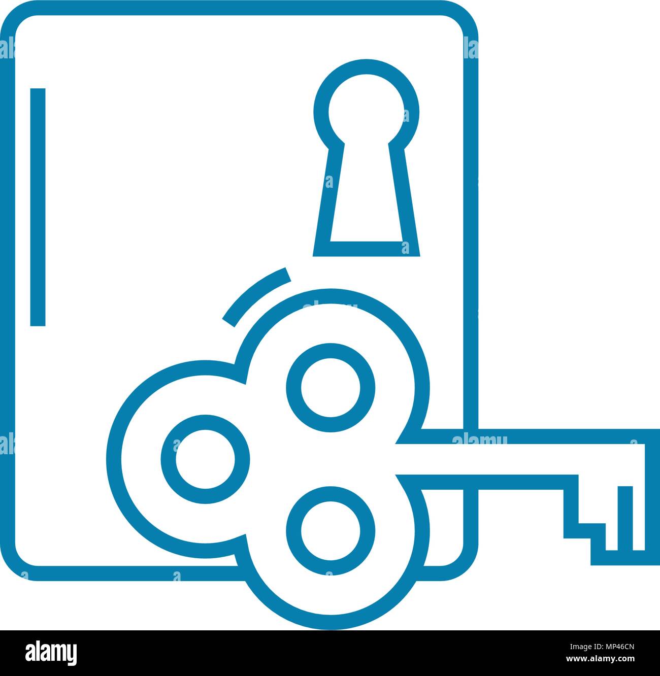 Key to solving the problem linear icon concept. Key to solving the ...