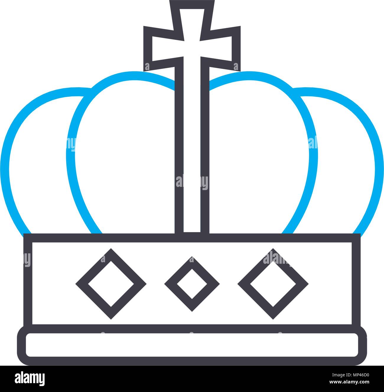 King's crown linear icon concept. King's crown line vector sign, symbol