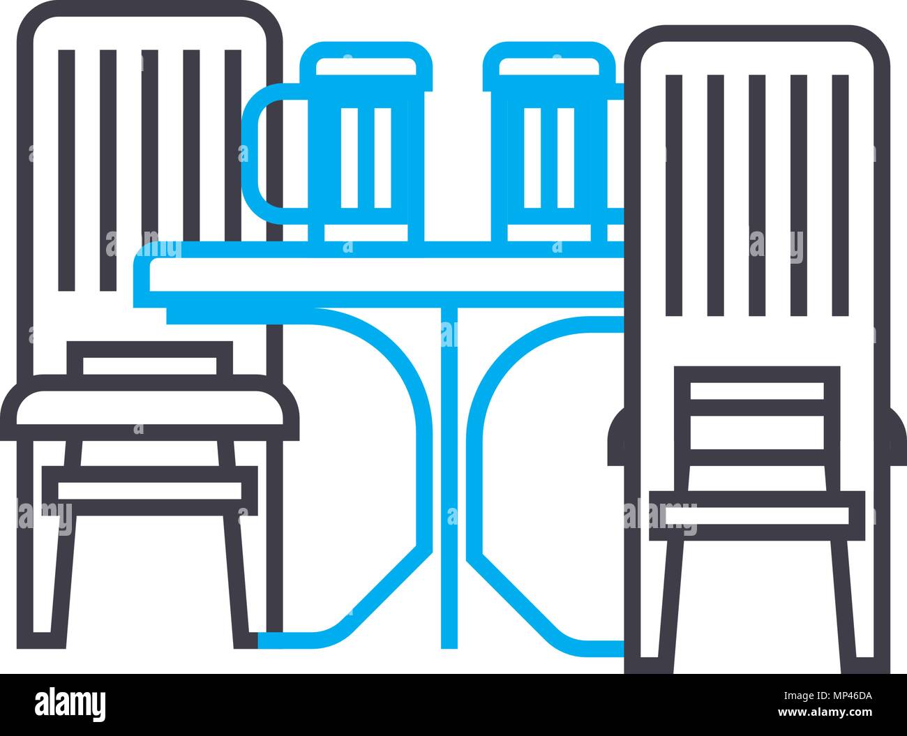 Kitchen furniture linear icon concept. Kitchen furniture line vector ...
