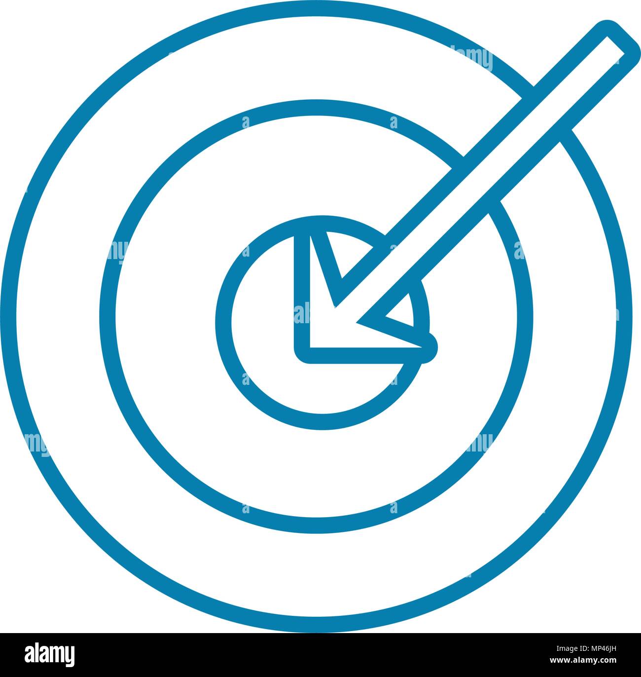 Main objective linear icon concept. Main objective line vector sign ...