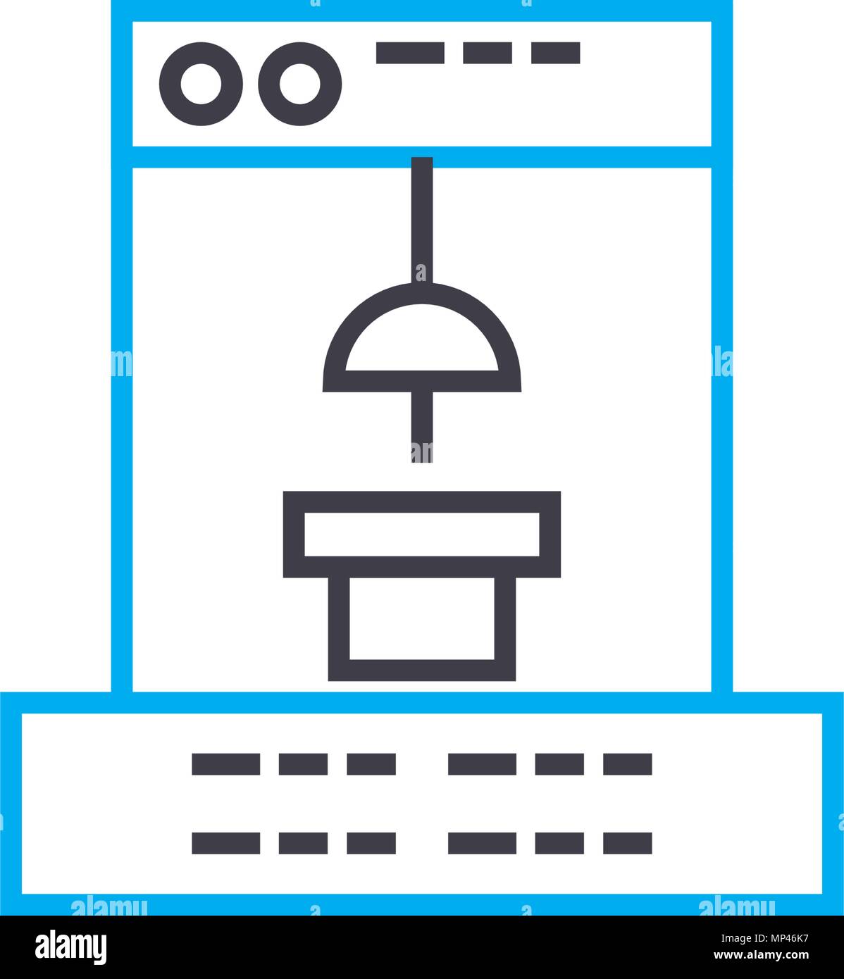 Manufacturing software linear icon concept. Manufacturing software line ...