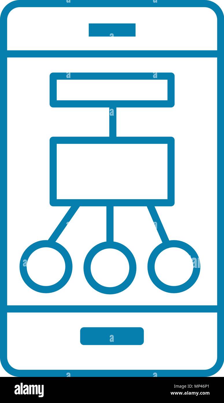 Mobile components linear icon concept. Mobile components line vector ...