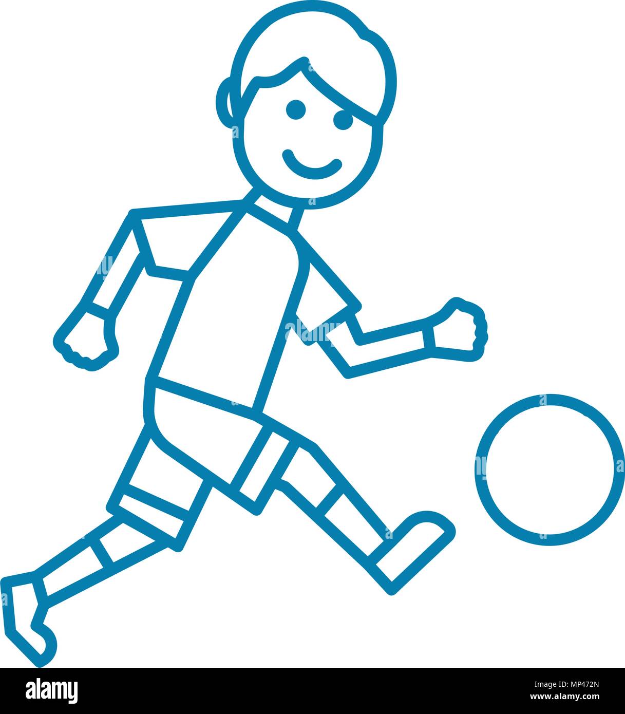 Outdoor football linear icon concept. Outdoor football line vector sign ...