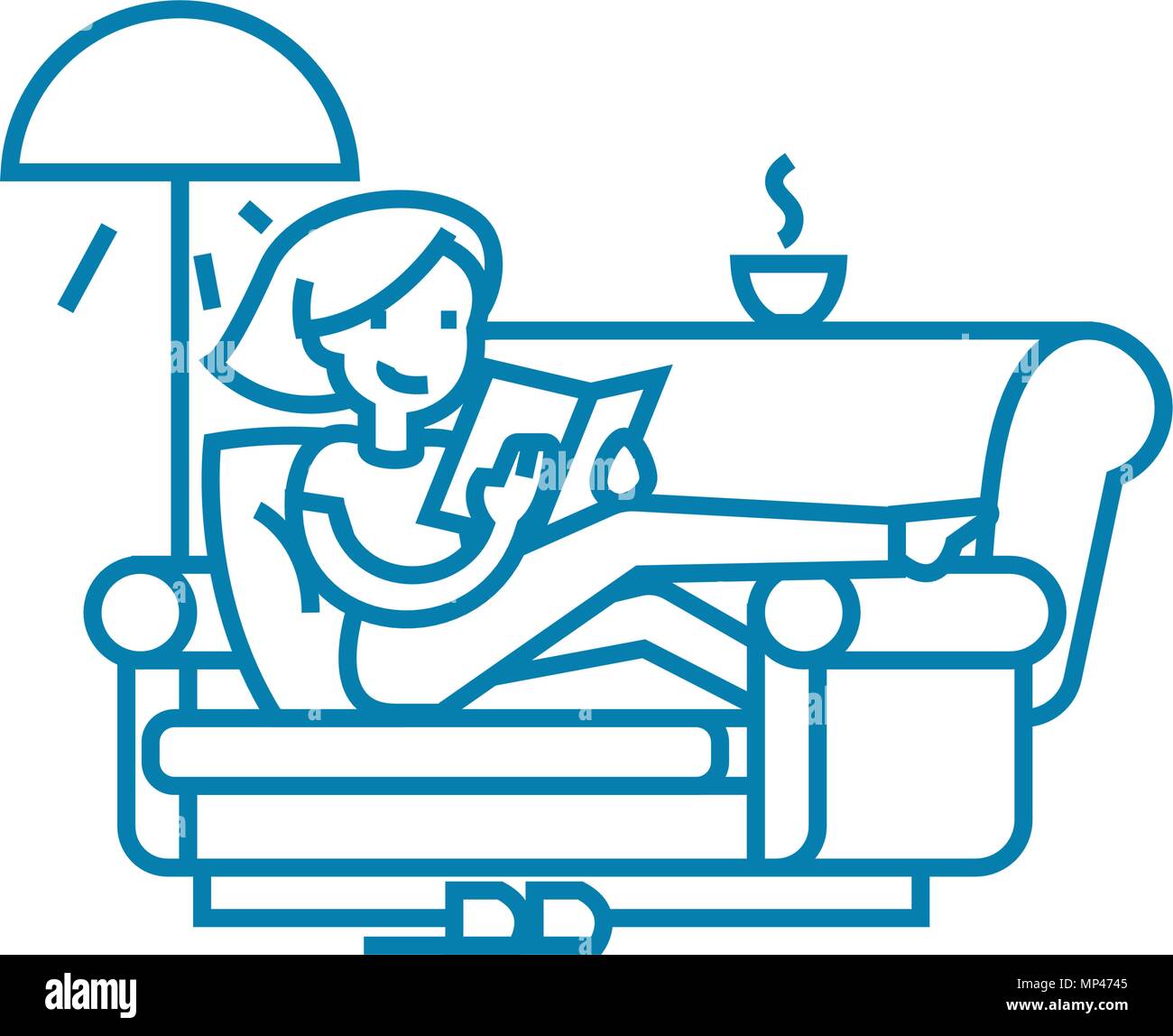 Passion for books linear icon concept. Passion for books line vector