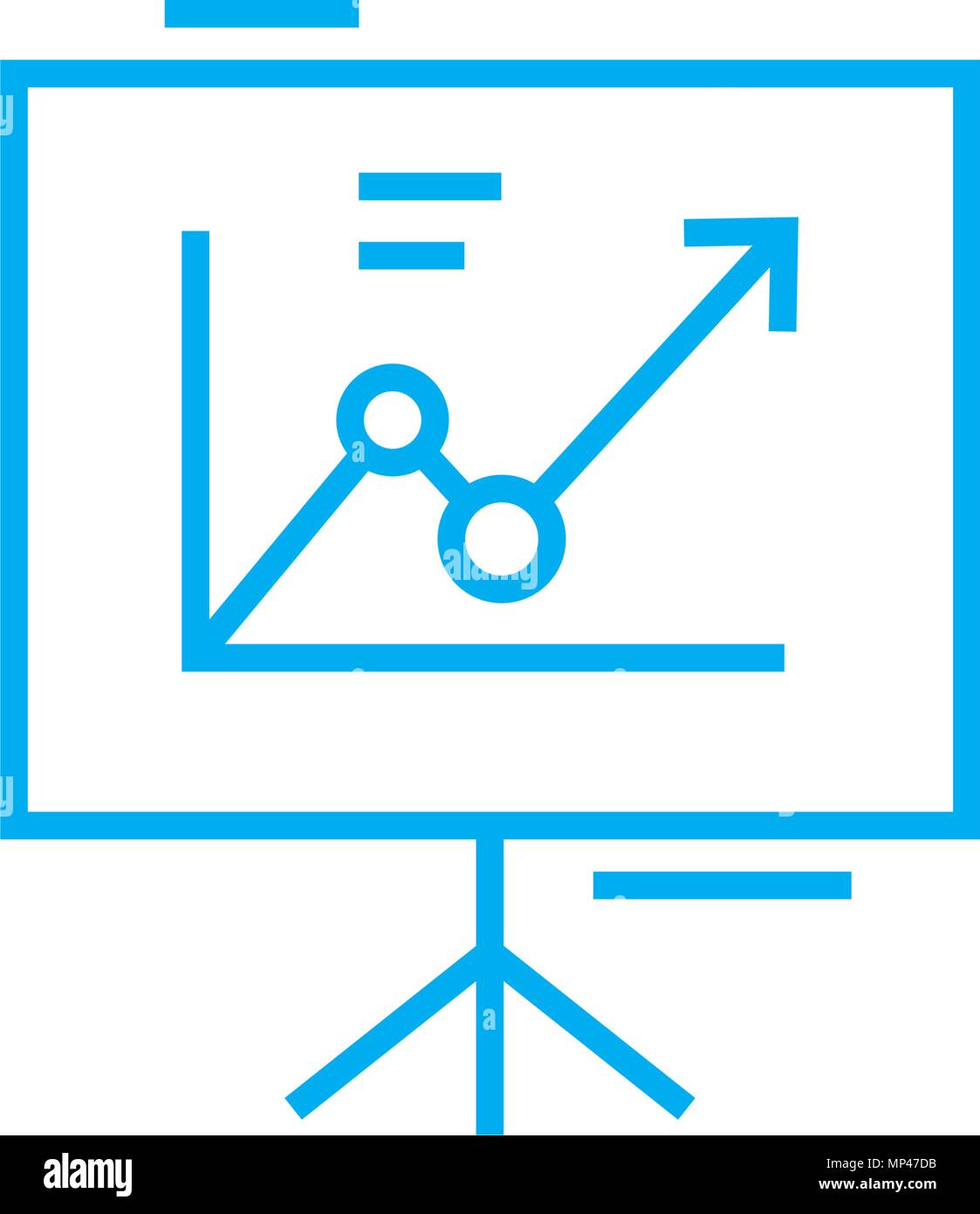 Presentation board linear icon concept. Presentation board line vector ...