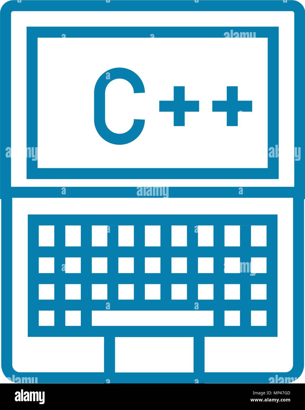 Programming in c++ linear icon concept. Programming in c++ line vector ...