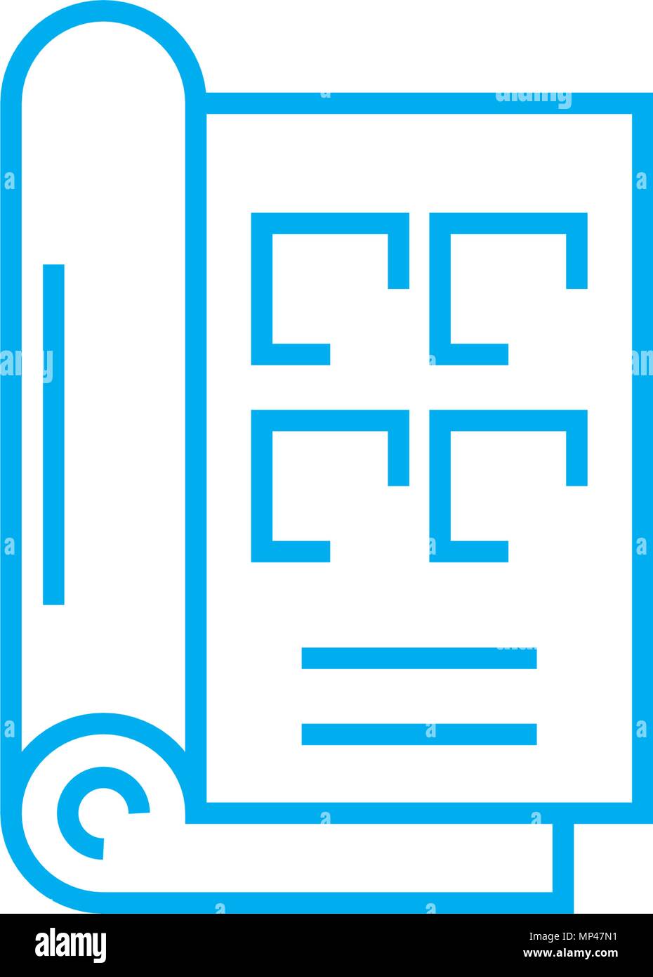 Reference book linear icon concept. Reference book line vector sign ...