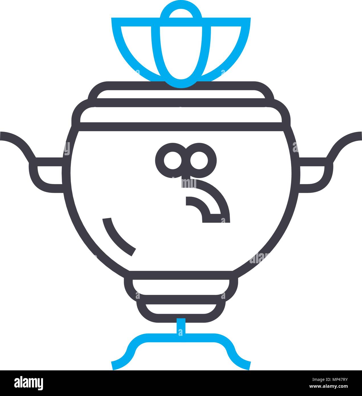 Russian samovar linear icon concept. Russian samovar line vector sign ...