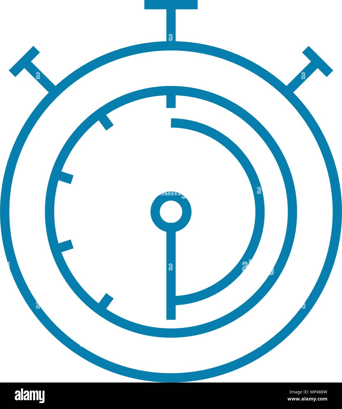 Sports stopwatch linear icon concept. Sports stopwatch line vector sign ...