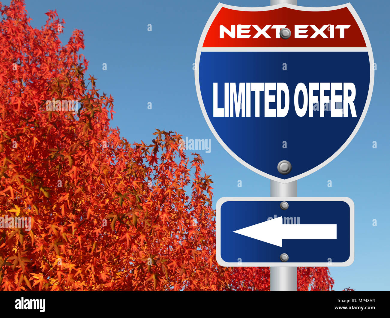 Limited offer road sign Stock Photo