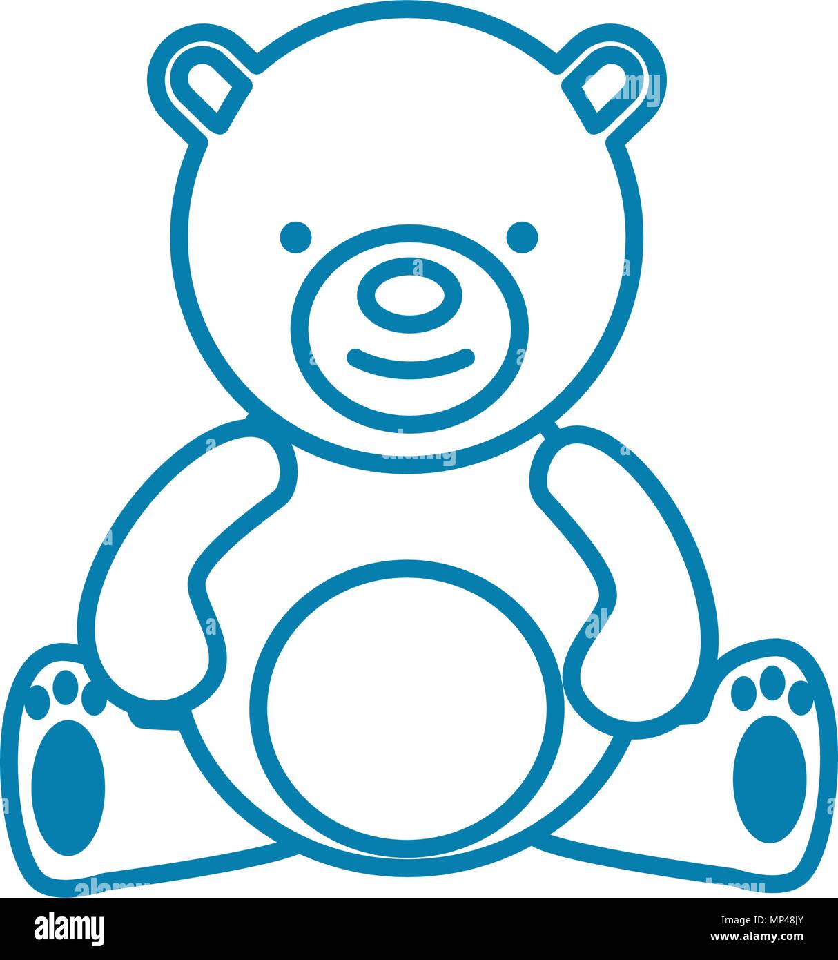 Teddy bear linear icon concept. Teddy bear line vector sign, symbol, illustration Stock Vector