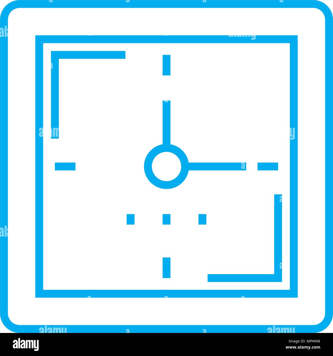 Wall clock linear icon concept. Wall clock line vector sign, symbol ...