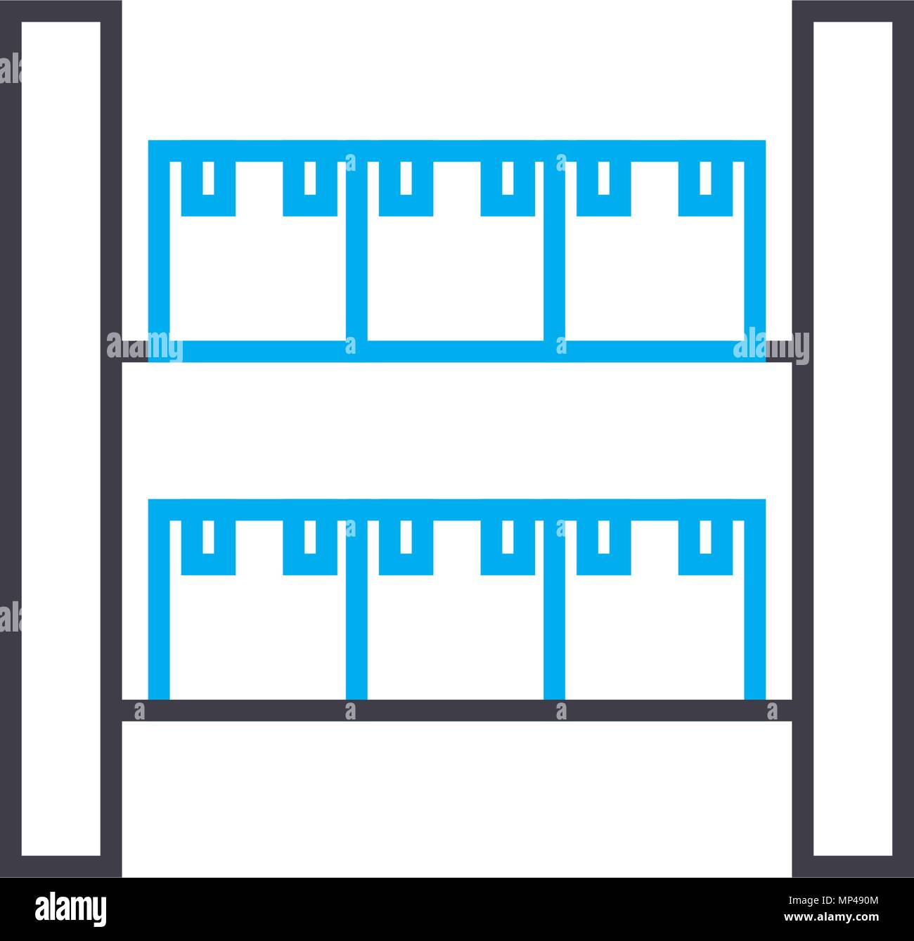 Warehousing work linear icon concept. Warehousing work line vector sign, symbol, illustration. Stock Vector