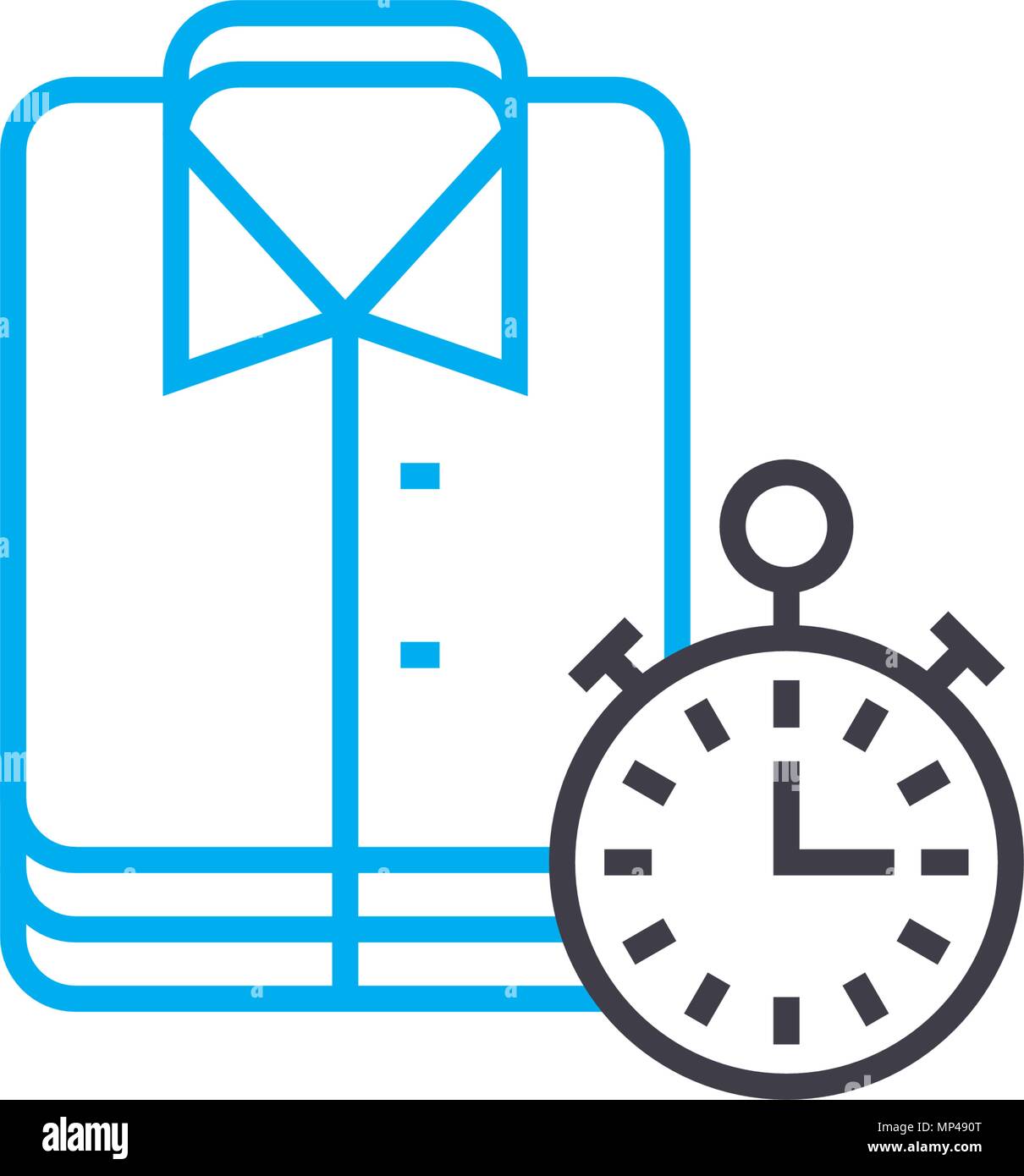 Washing & ironing clothes linear icon concept. Washing & ironing