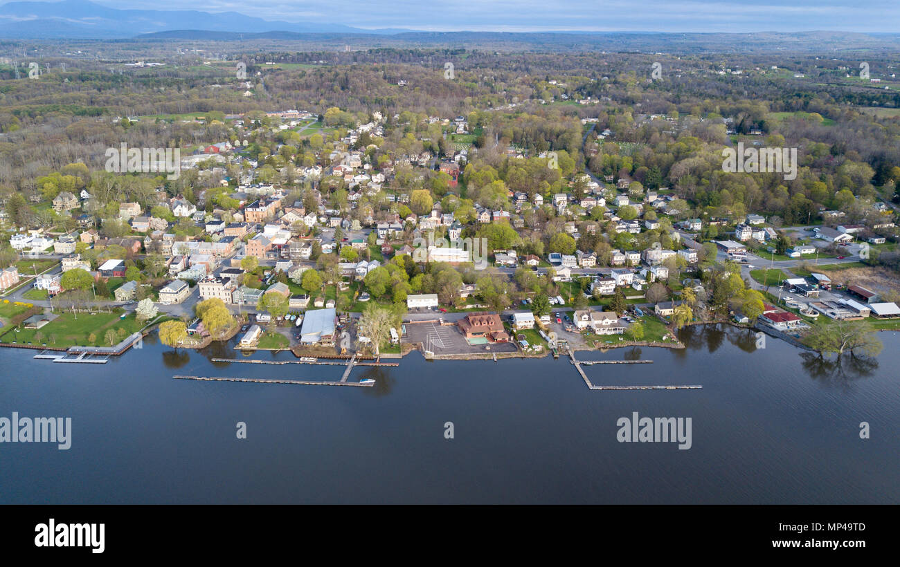 View of Athens, Upstate New York, USA Stock Photo