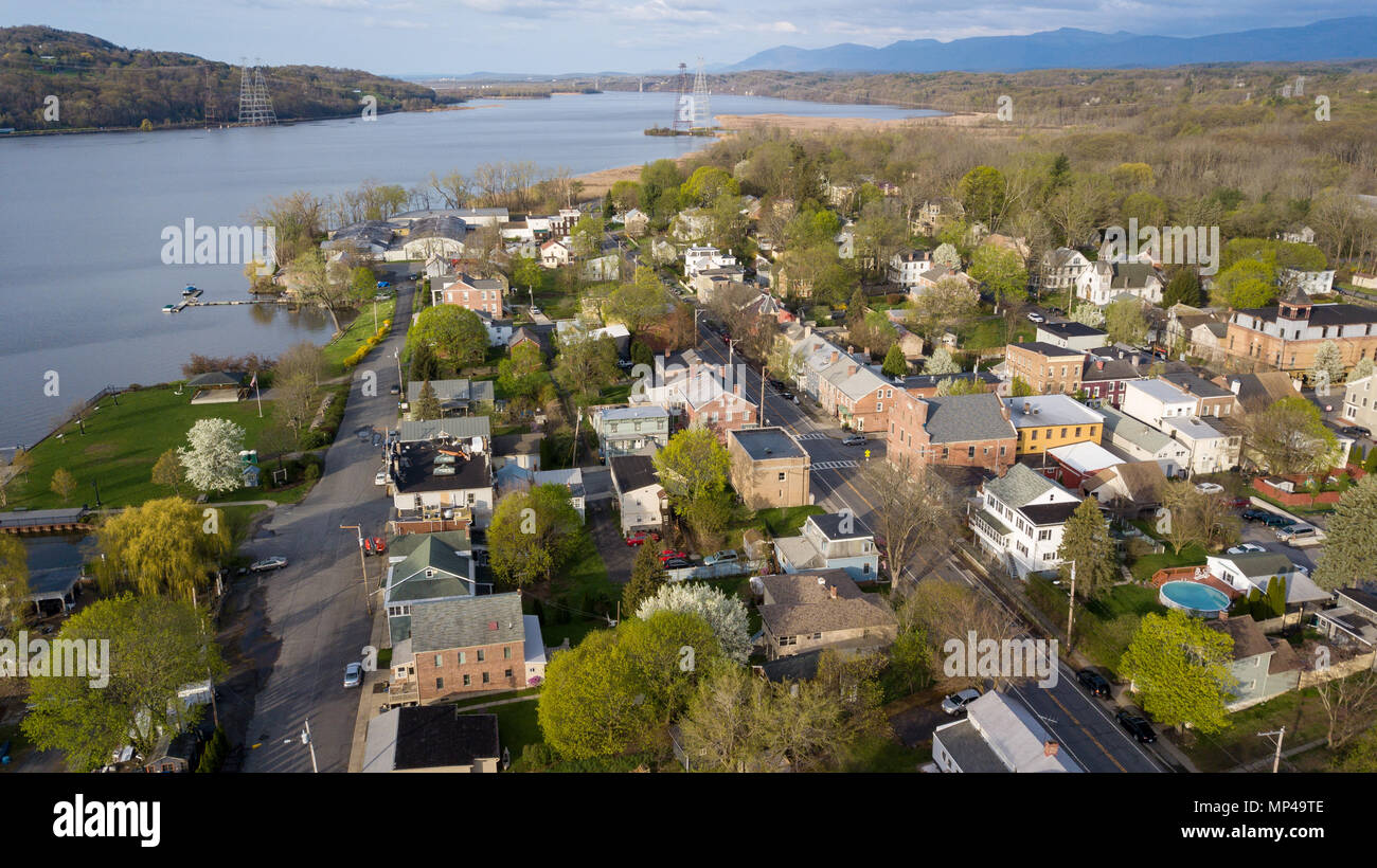 View of Athens, Upstate New York, USA Stock Photo