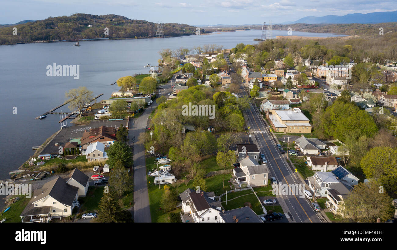 View of Athens, Upstate New York, USA Stock Photo