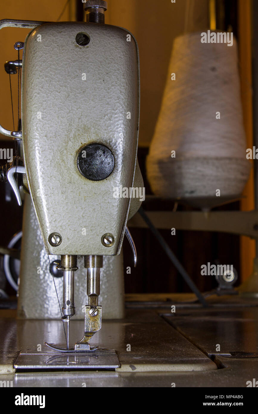 Detailed look of the mechanism of a sewing machine Stock Photo Alamy