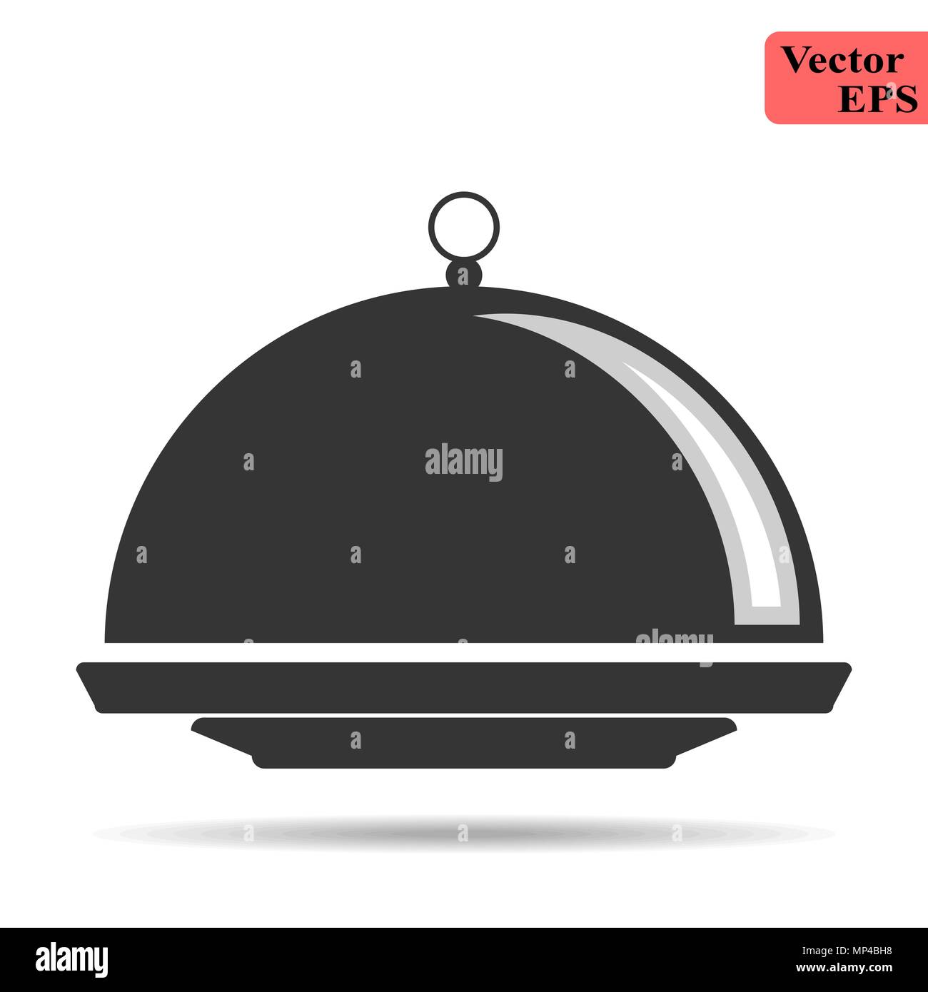 Food cover icon Restaurant Steel Serving Tray stock vector