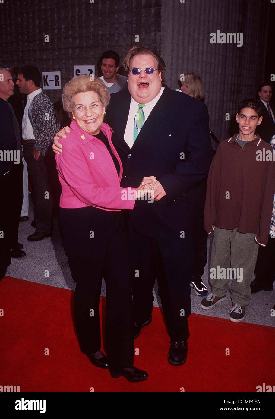 Farley chris and mom event in hollywood life california hi res stock