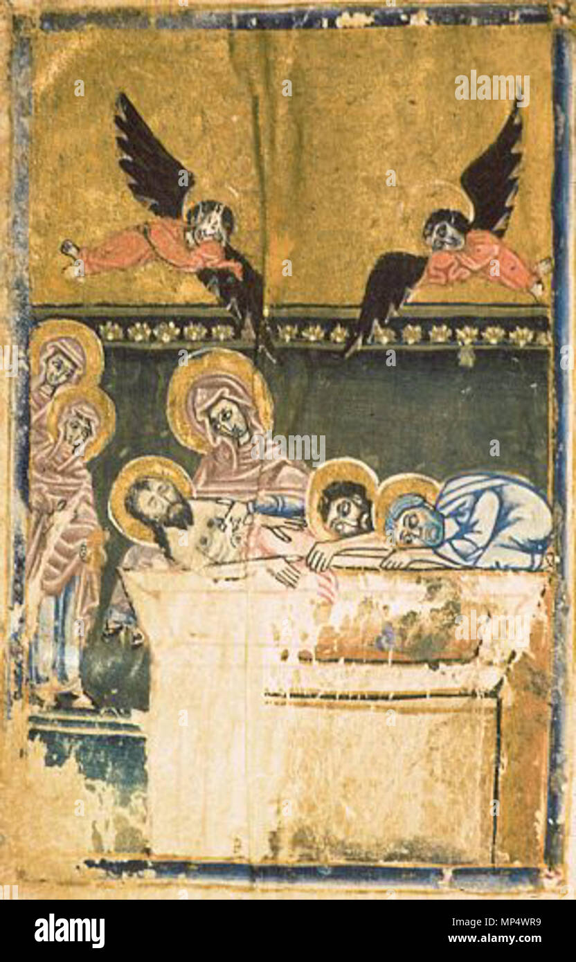 English Erevan Matenadaran Ms 6792 New Testament 1302 Siunik Scribe And Artist Momik Entombment Of Christ With The Holy Women 1302 Ara Guler 873 Matenadaran Ms 6792 Stock Photo Alamy