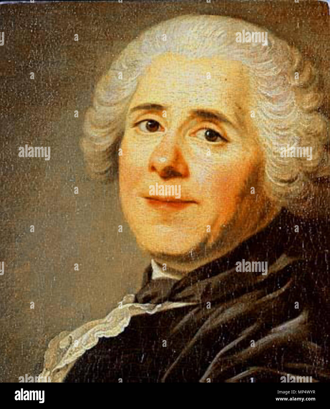Portrait of Pierre de Marivaux (1688-1763) (detail)   1753.   862 Marivaux Stock Photo