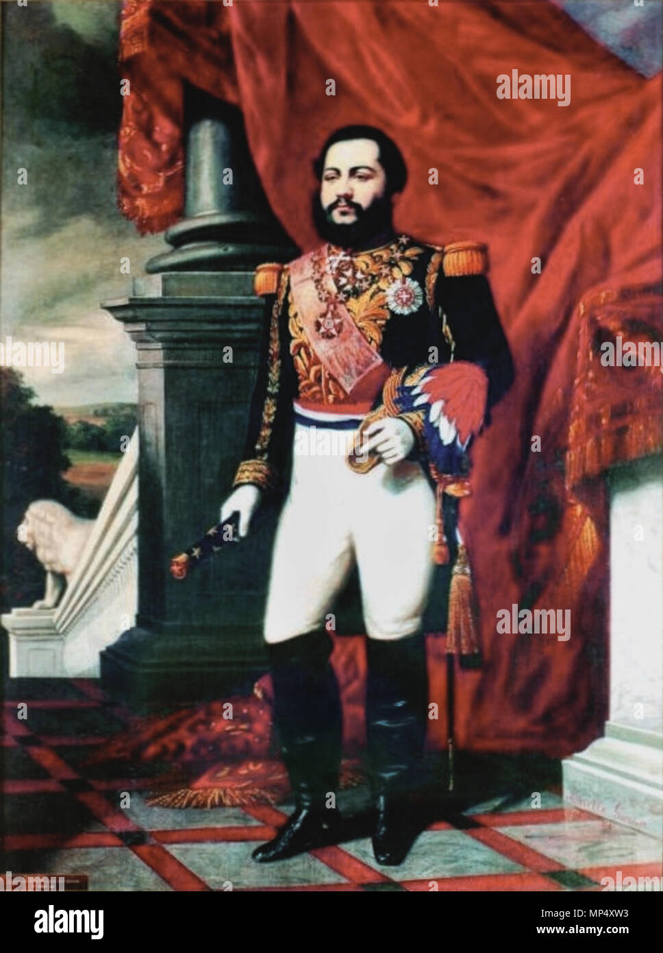 English: Francisco Solano López, dictator of Paraguay. 1866. Aurelio García  (1846–1869) 1130 Solano Lopez 1866 by Garcia Stock Photo - Alamy
