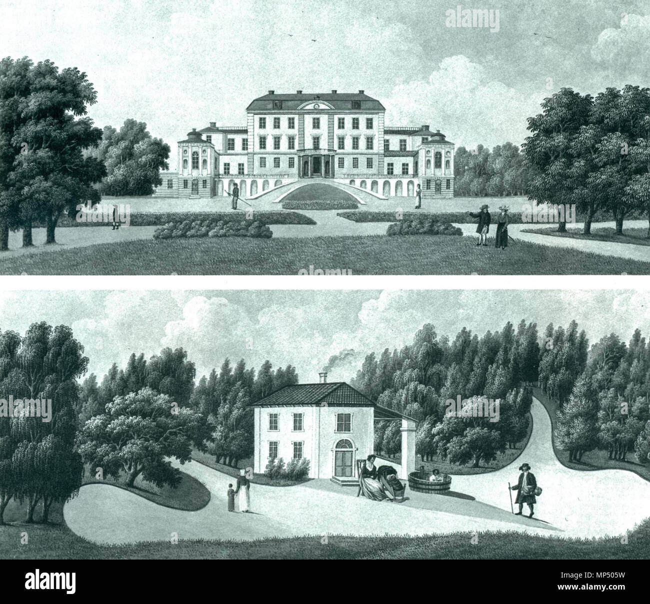 Rosersberg Castle in 1817   1817.   1073 Rosersberg Castle and surroundings in 1817 Stock Photo