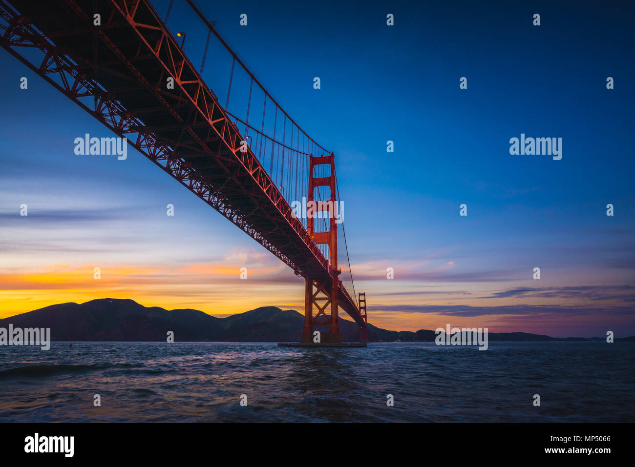 The Golden Gate Bridge at Sunset from Fort Point, San Francisco