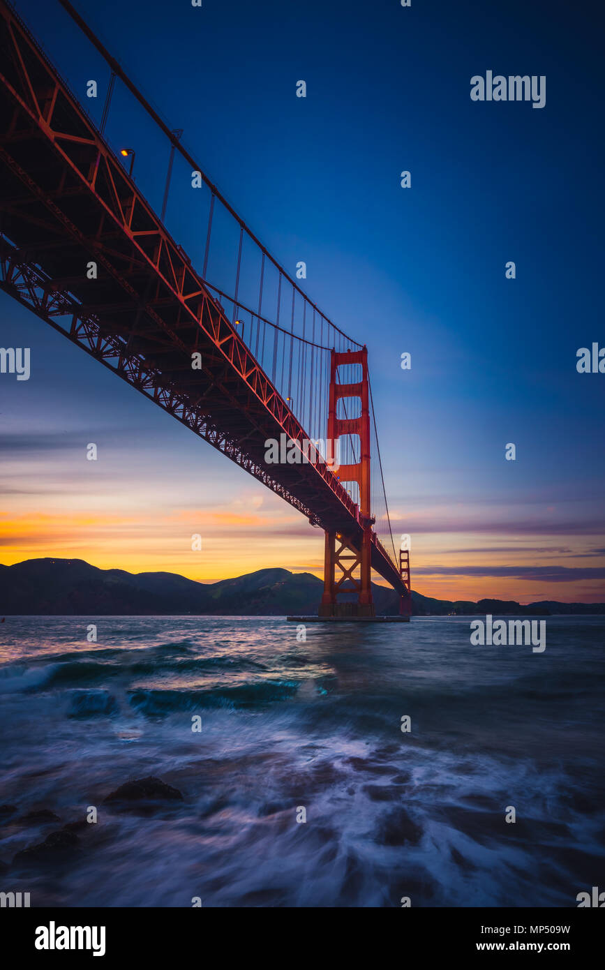 The Golden Gate Bridge at Sunset from Fort Point, San Francisco