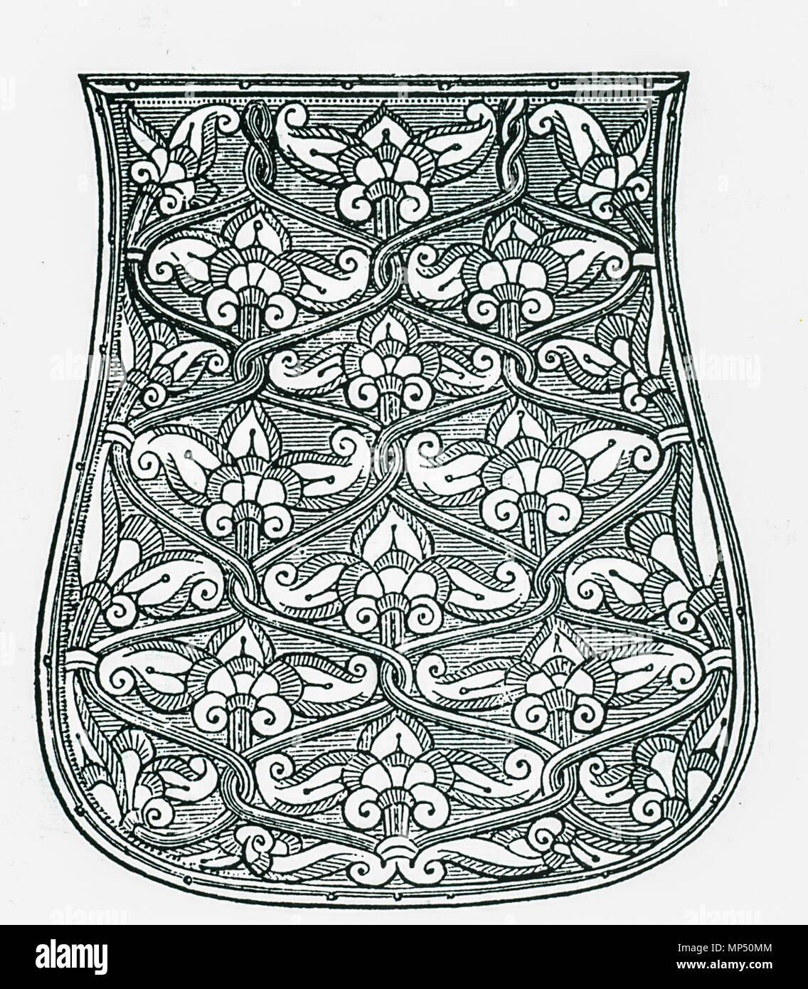 1121 Silver cover of the saddle-bag, find from Galgóc 1868 Stock Photo