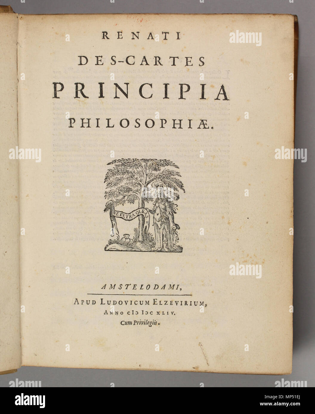 1287 René Descartes 1644 Principia philosophiae Stock Photo