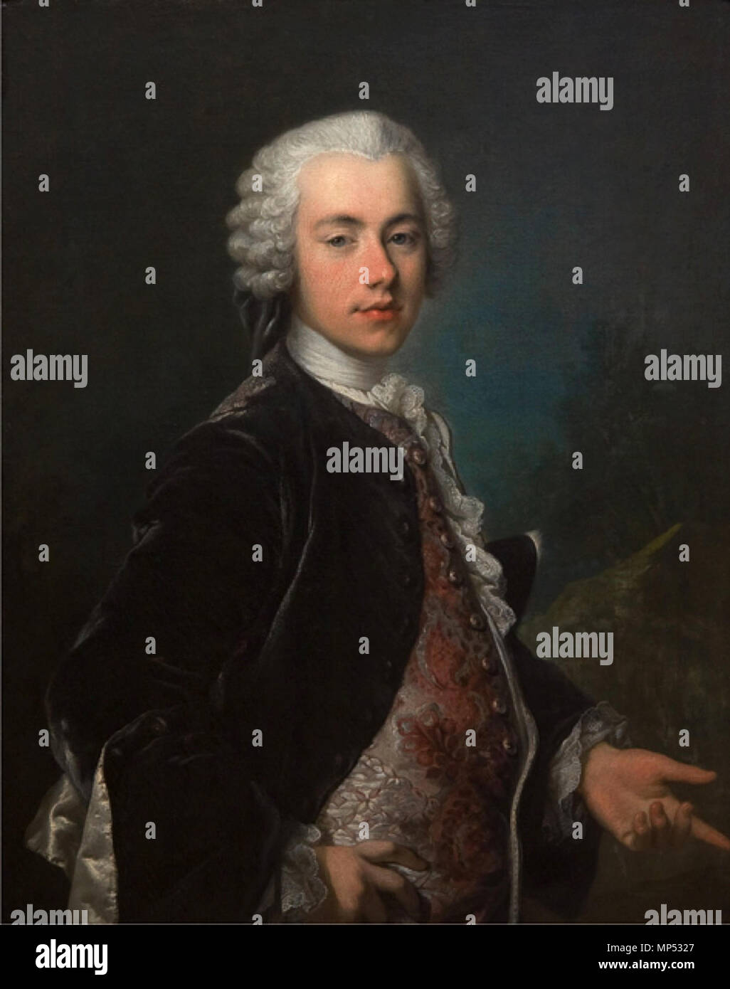 824 Louis Tocqué, c.1745, Portrait of Frederik Berregaard Stock Photo