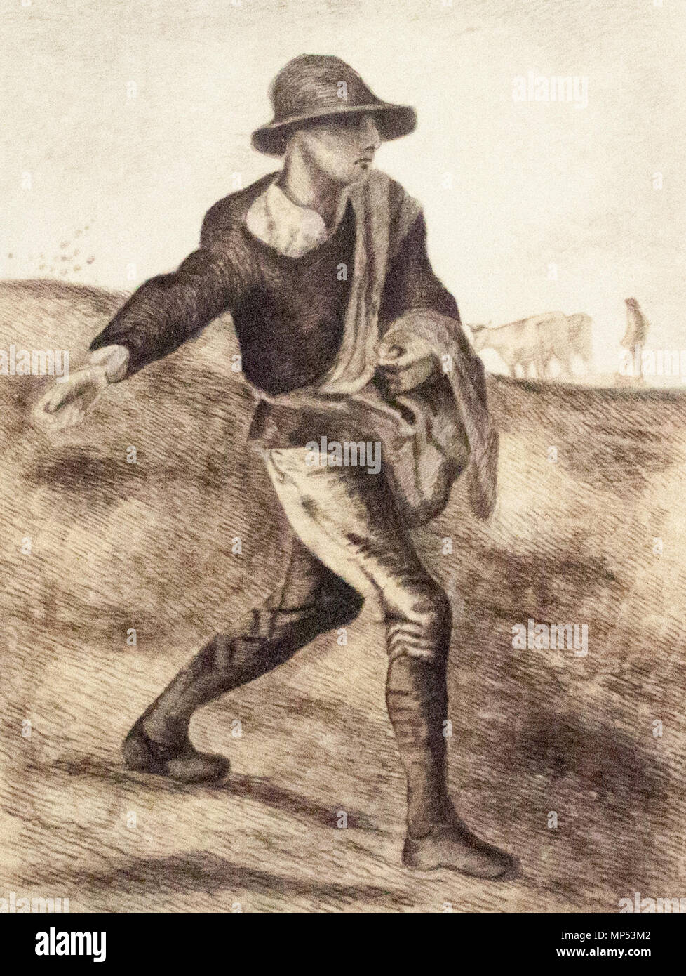 Magyar: A vető (Millet nyomán) English: Sower (after Millet, 1881)   April 1881.   1134 Sower (after Millet, 1881) - My Dream Stock Photo