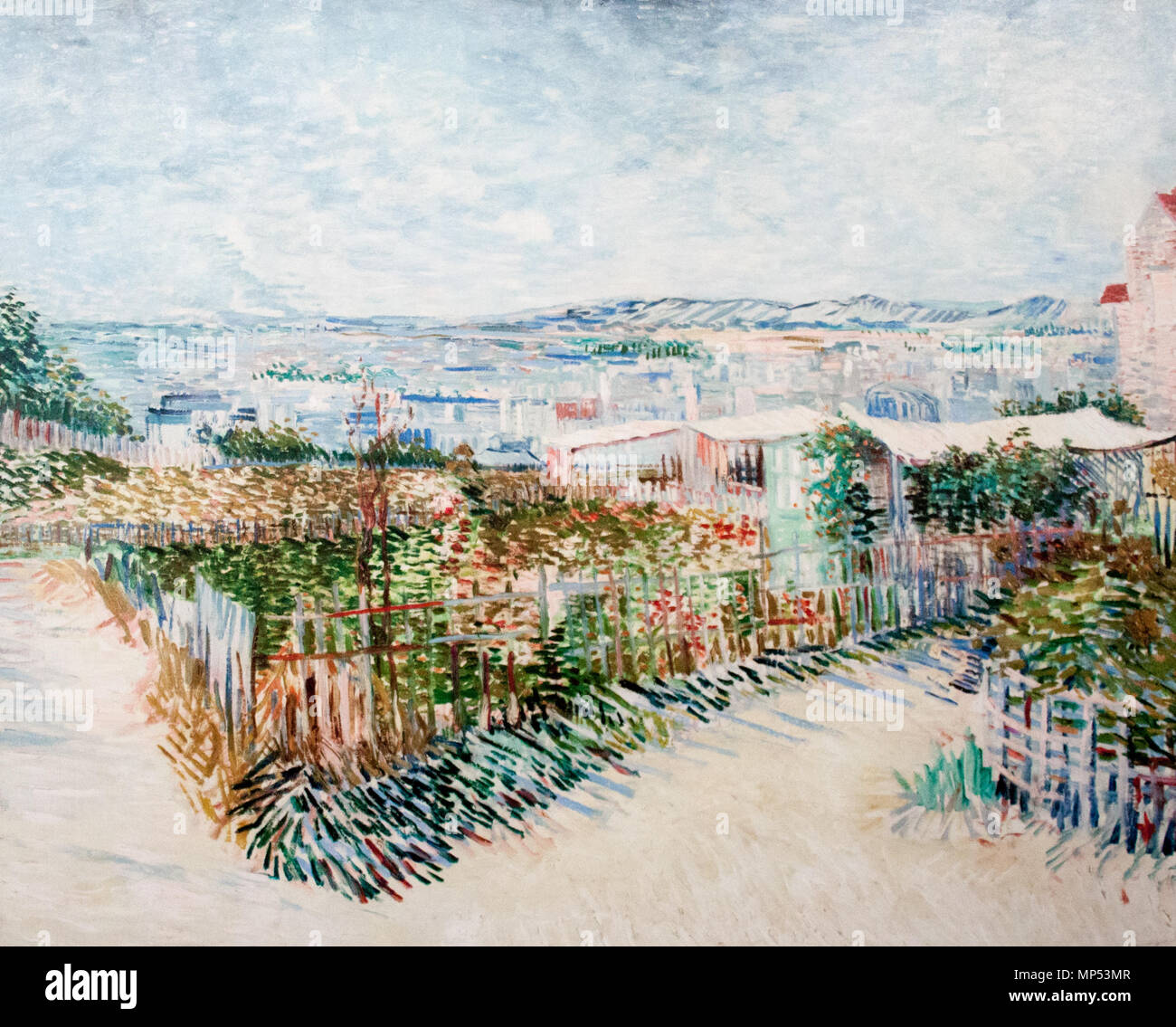 English: Montmartre: Behind the Moulin de la Galette Nederlands: Montmartre:  achter de Moulin de la Galette . English: Painting by Vincent van Gogh,  1887 Nederlands: Schilderij van Vincent van Gogh, 1887 .